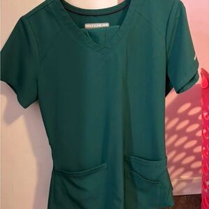 Skechers green jogger scrub set